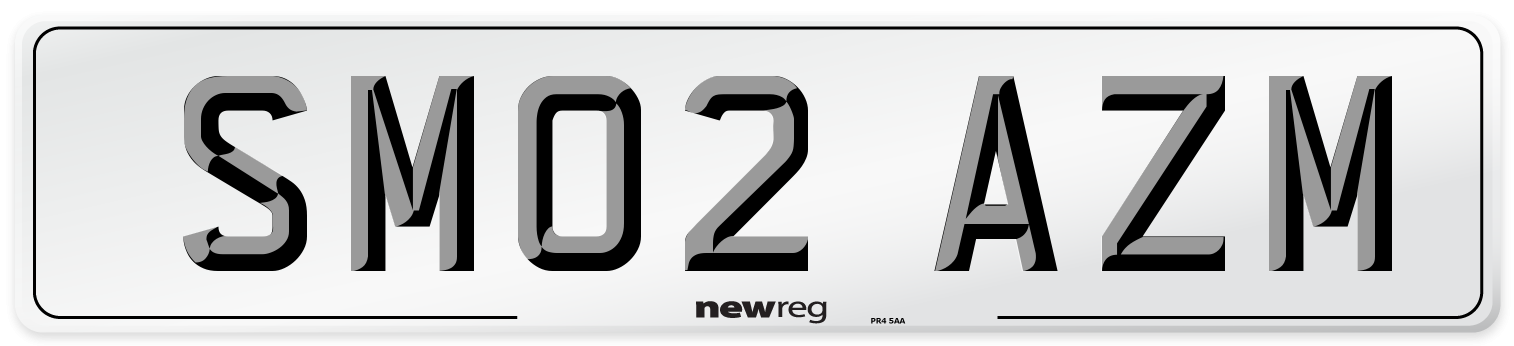 SM02 AZM Number Plate from New Reg